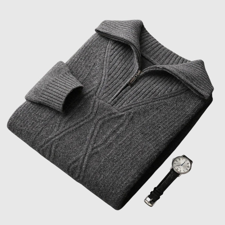 Perla - Maglione con zip Taranto in Lana Merino