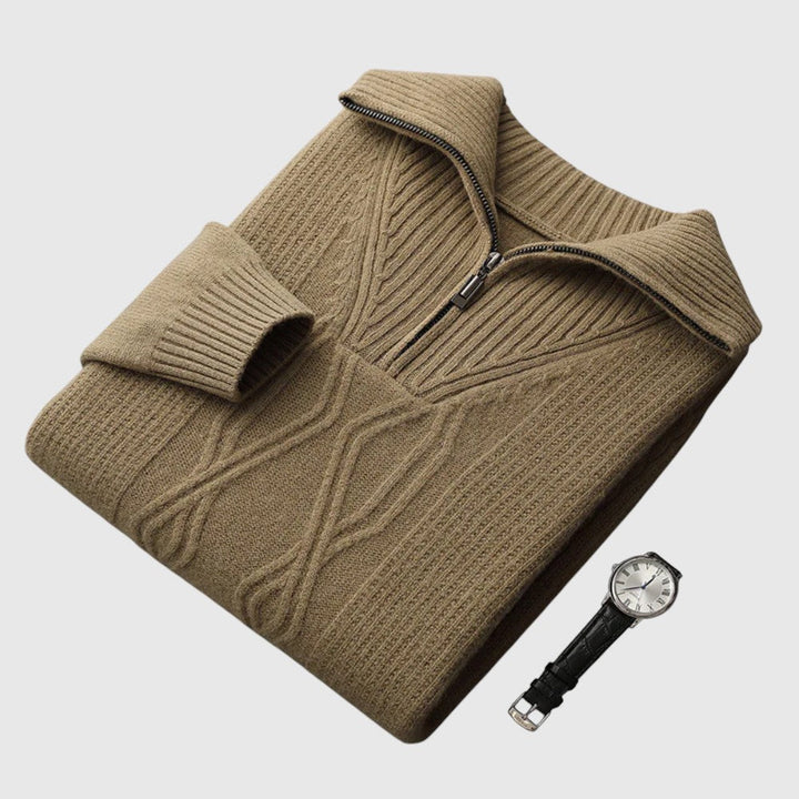 Perla - Maglione con zip Taranto in Lana Merino