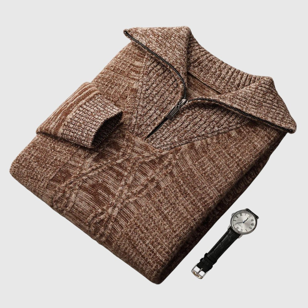 Perla - Maglione con zip Taranto in Lana Merino