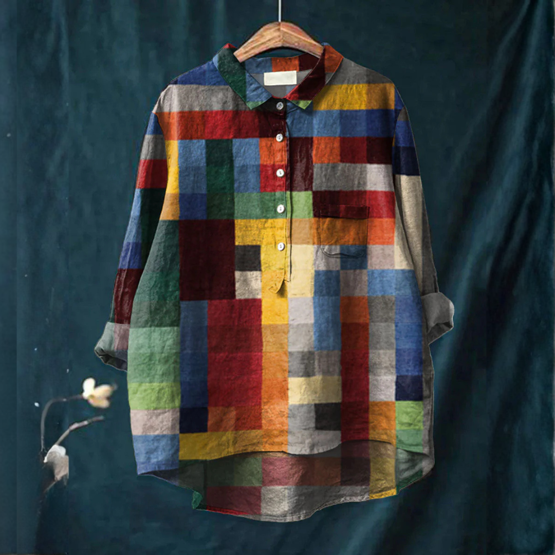 Mirella – Camicia in lino fantasia
