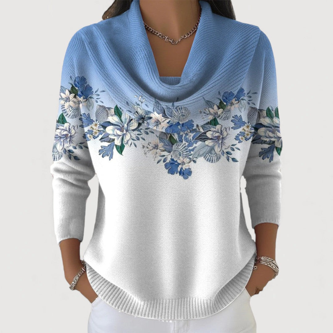 Gabriela – Maglione floreale con colletto