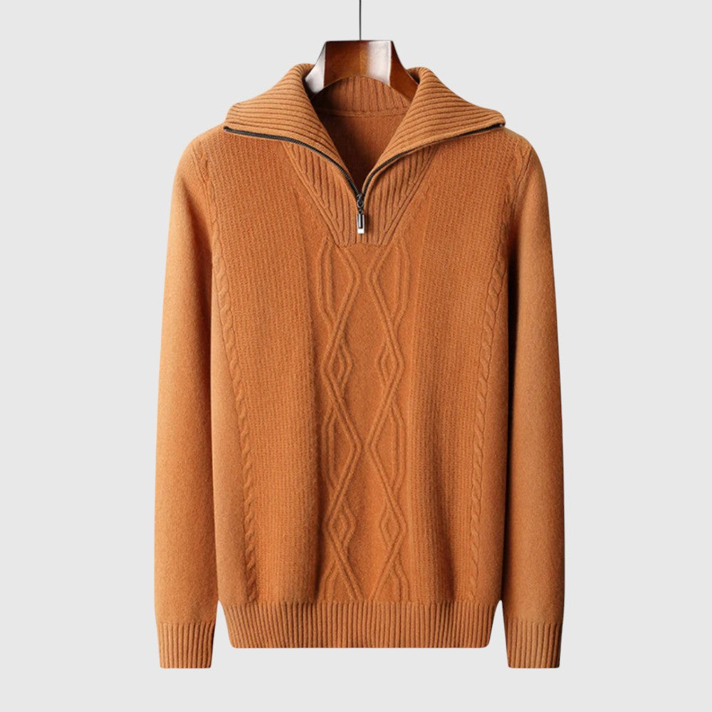 Perla - Maglione con zip Taranto in Lana Merino