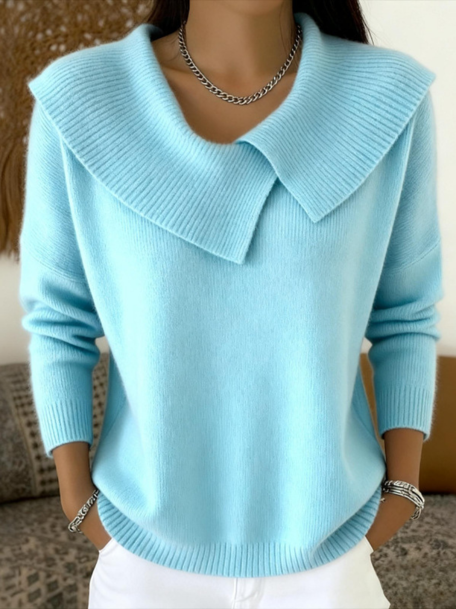 Karolína – Maglione elegante a maglia con colletto distintivo