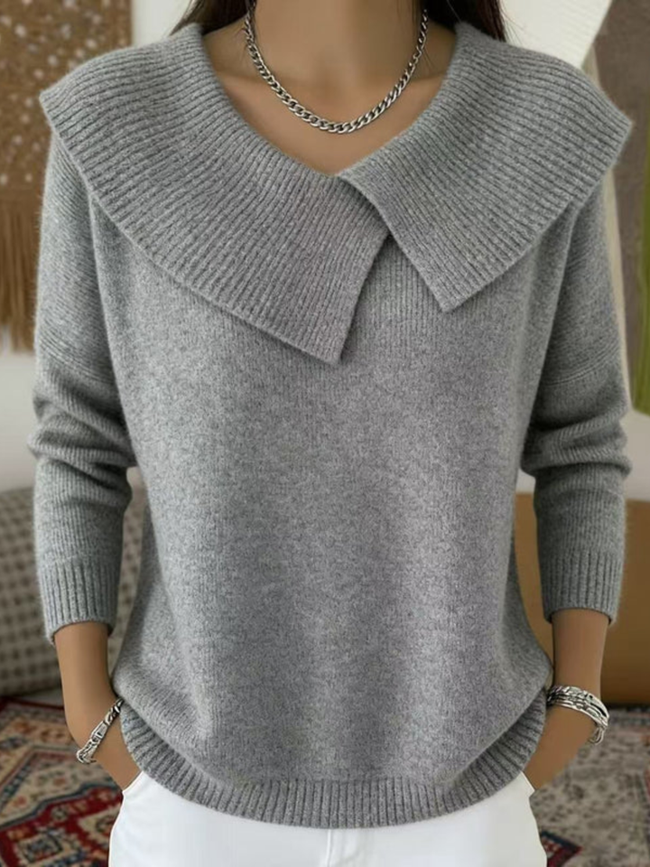 Karolína – Maglione elegante a maglia con colletto distintivo