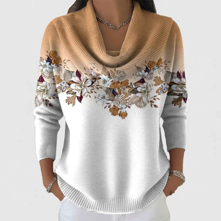 Gabriela – Maglione floreale con colletto