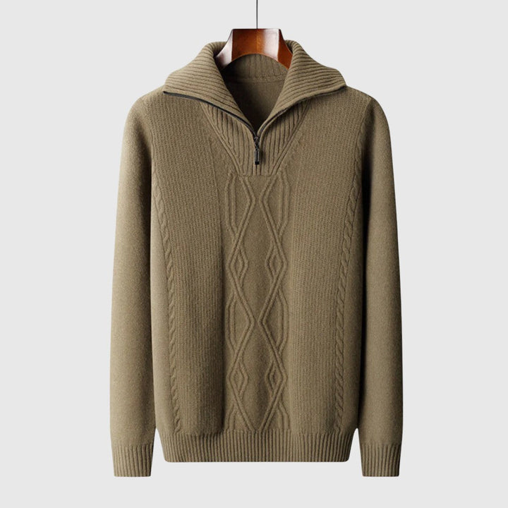 Perla - Maglione con zip Taranto in Lana Merino