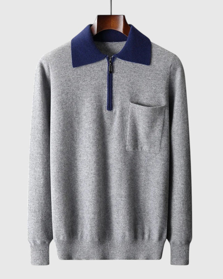Perla - Polo Castelle in cashmere con zip