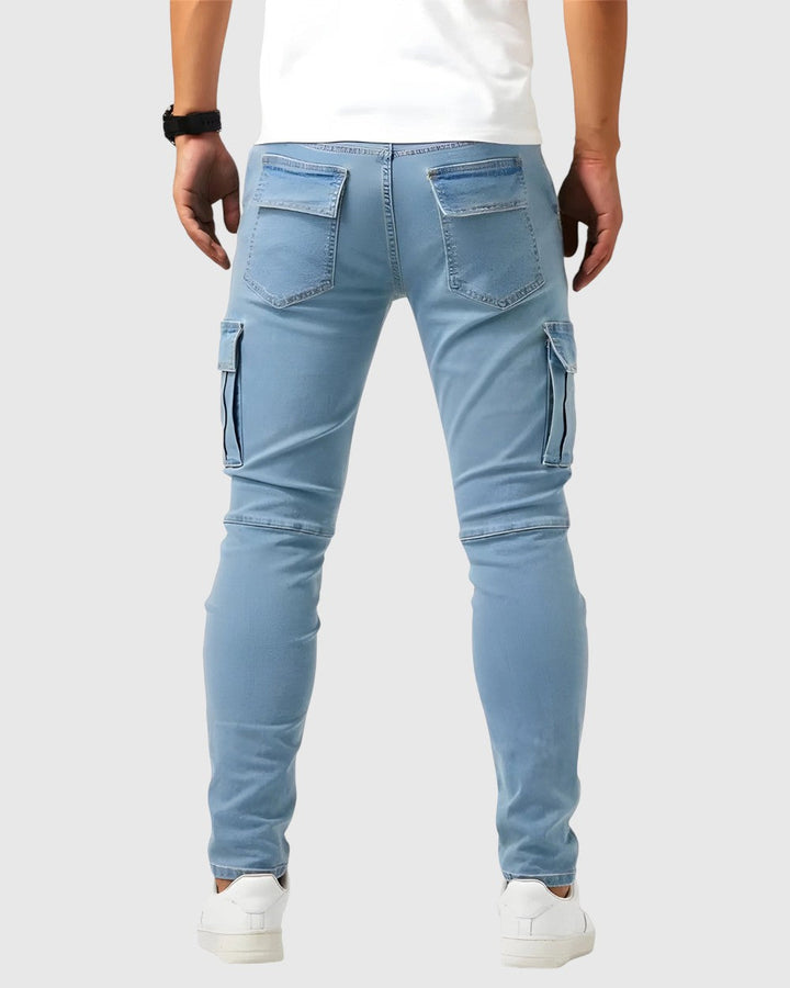 Vasil | Pantaloni Marino Cargo Stretch