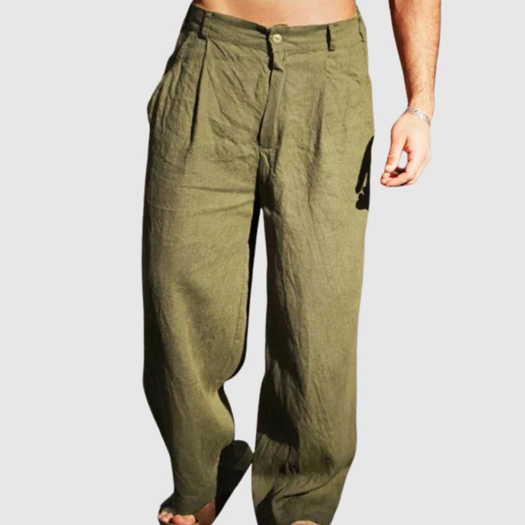 Daniel | Pantaloni di lino con gamba larga