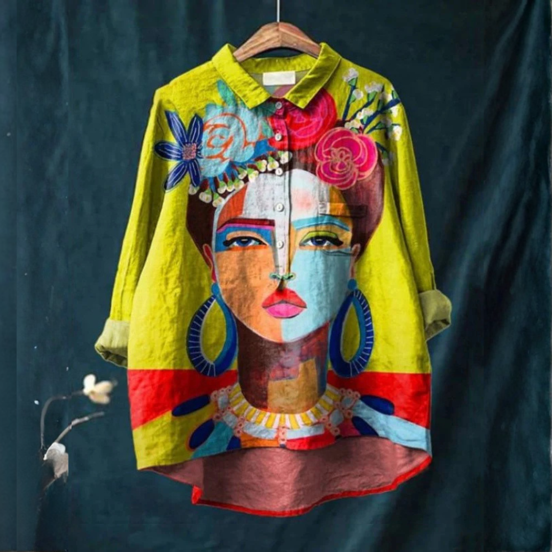 Margherita – Camicia in lino fantasia