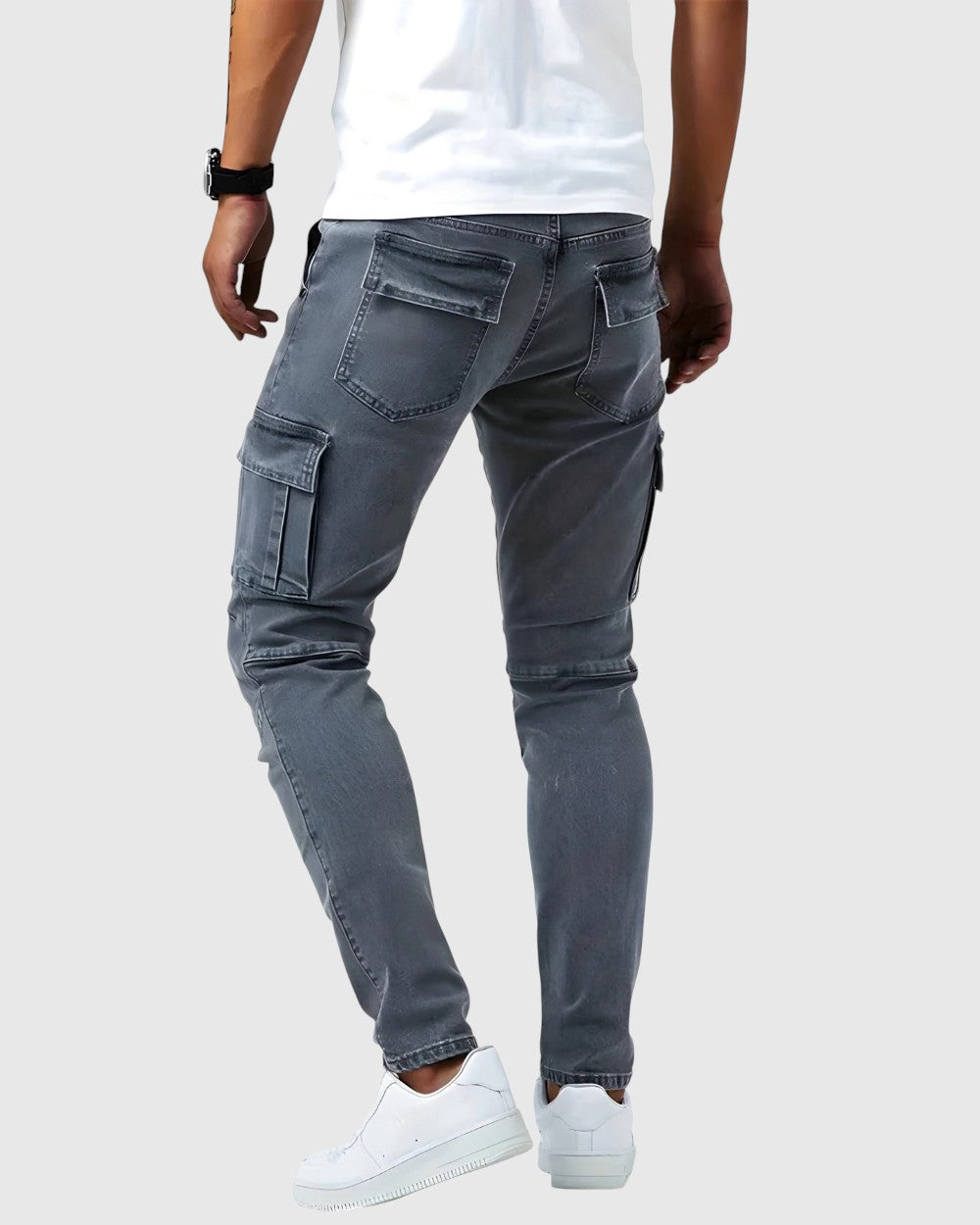 Vasil | Pantaloni Marino Cargo Stretch