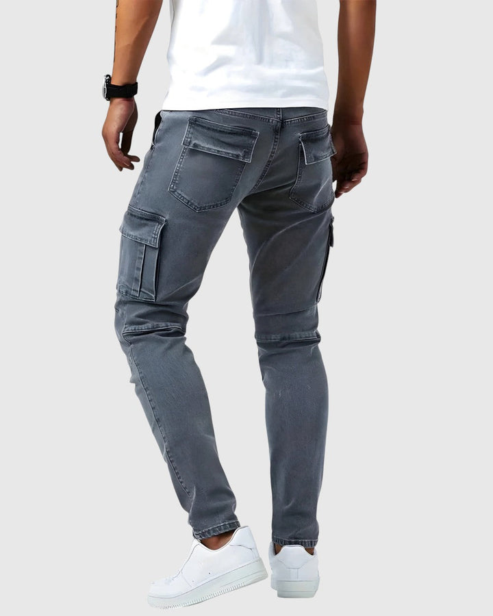 Vasil | Pantaloni Marino Cargo Stretch