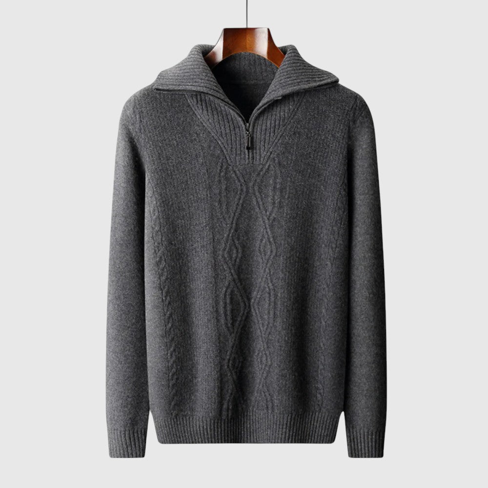 Perla - Maglione con zip Taranto in Lana Merino