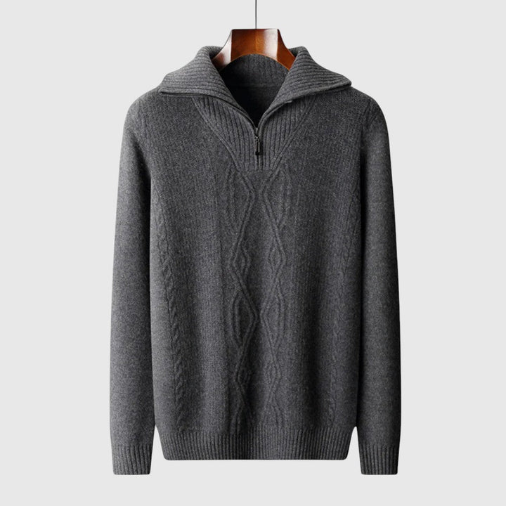 Perla - Maglione con zip Taranto in Lana Merino