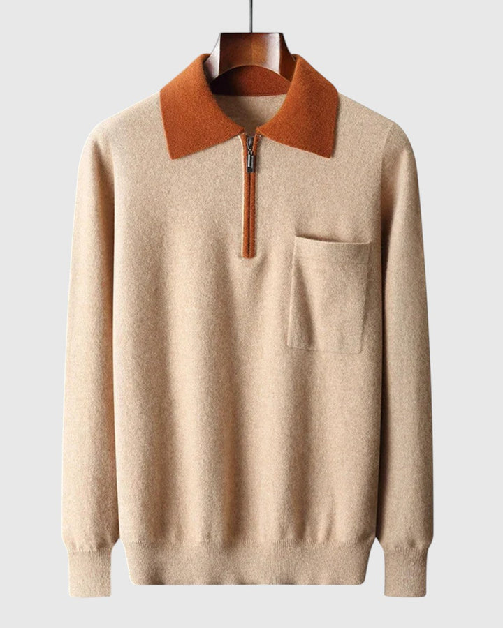 Perla - Polo Castelle in cashmere con zip