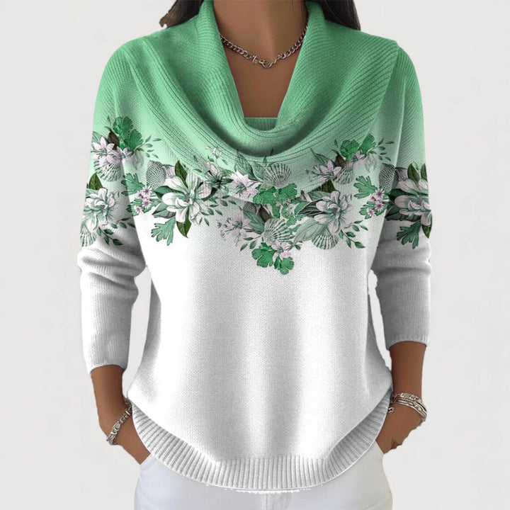 Gabriela – Maglione floreale con colletto