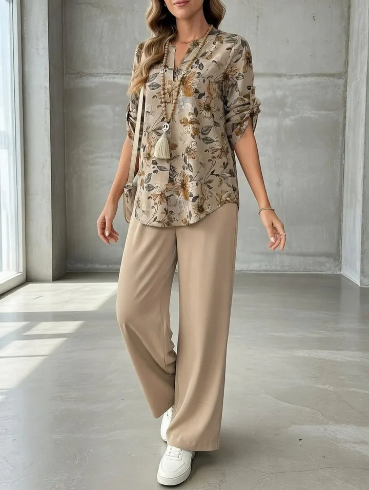Kresimira | Elegante Completo a Due Pezzi Con Motivi Floreali