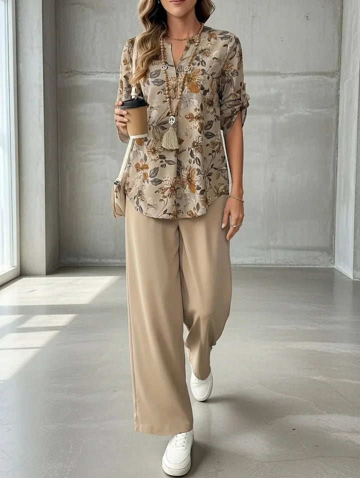 Kresimira | Elegante Completo a Due Pezzi Con Motivi Floreali