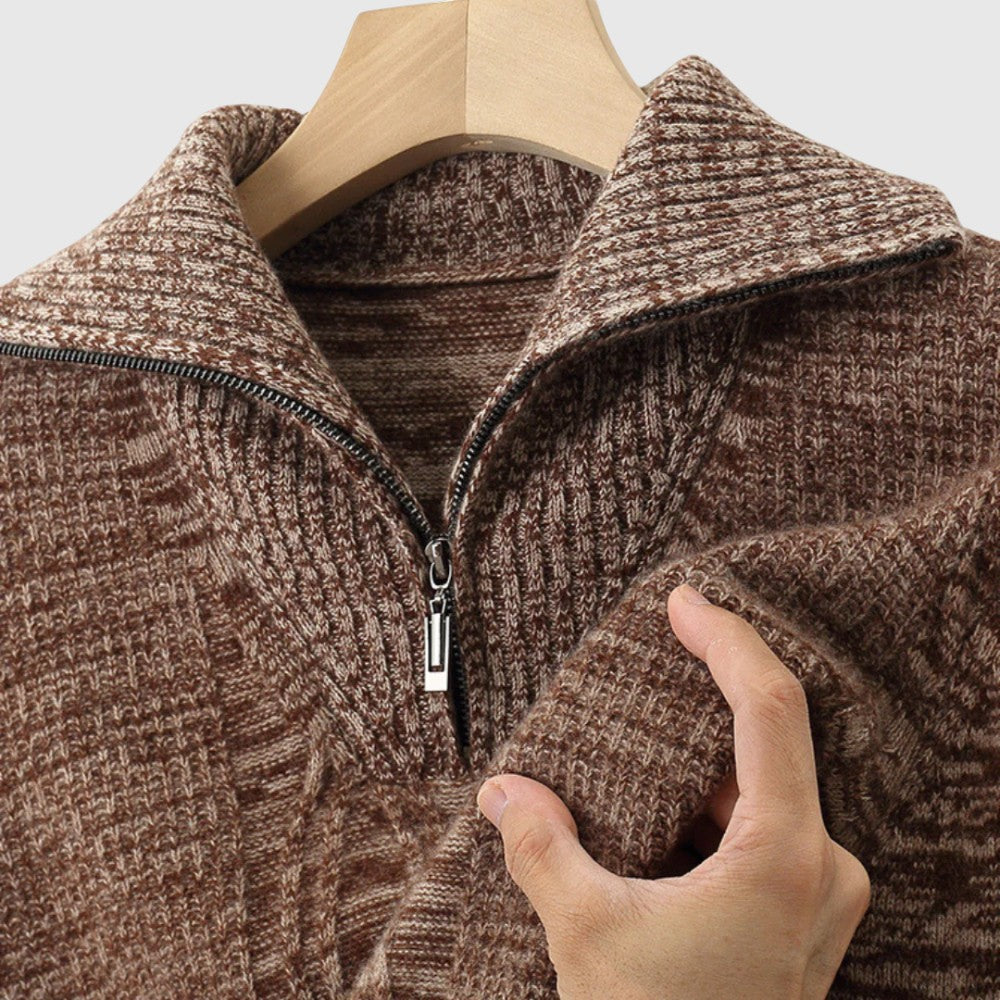 Perla - Maglione con zip Taranto in Lana Merino