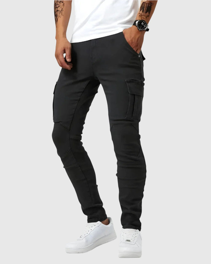 Vasil | Pantaloni Marino Cargo Stretch