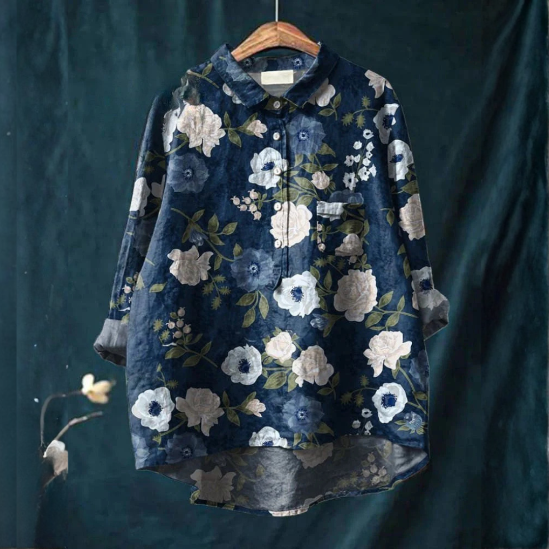 Tiziana – Camicia in lino fantasia
