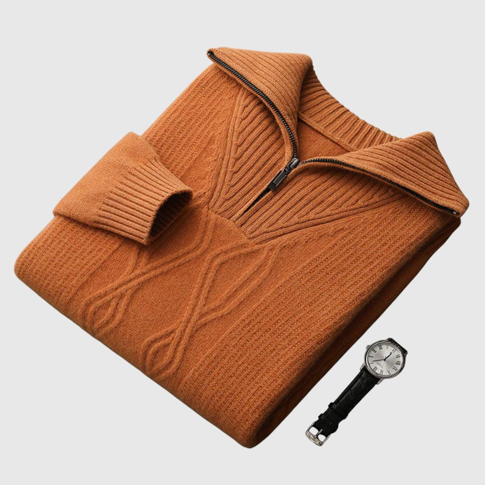 Perla - Maglione con zip Taranto in Lana Merino