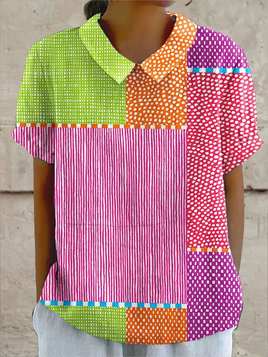 Zoe | Camicia patchwork colorata