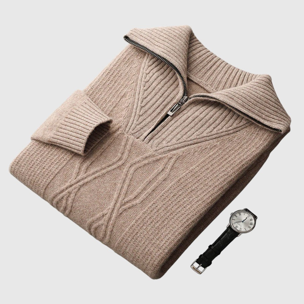 Perla - Maglione con zip Taranto in Lana Merino