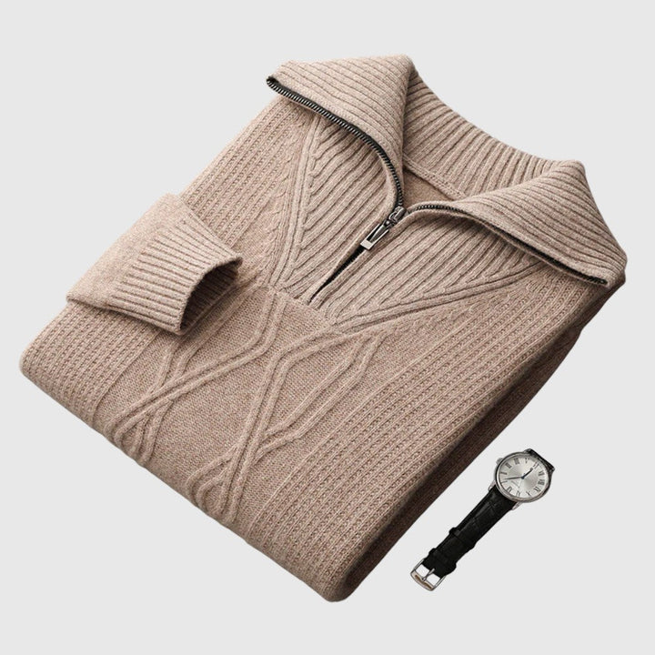 Perla - Maglione con zip Taranto in Lana Merino