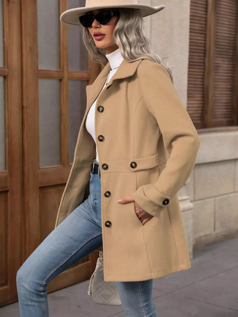 Veronika – Cappotto urbano premium con bottoni