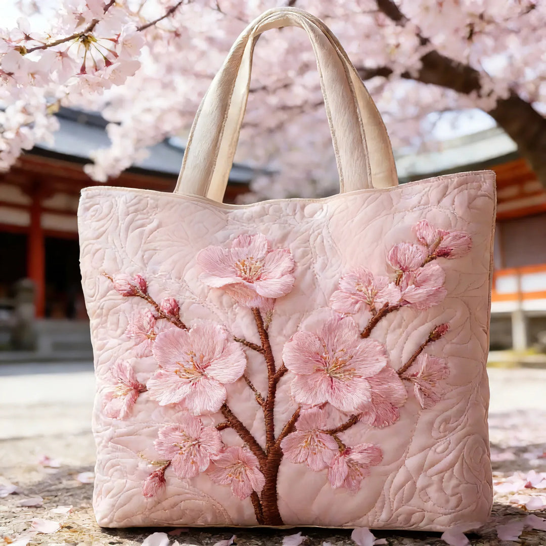Blossom Serenity | Borsa Tote Trapuntata Fatta a Mano