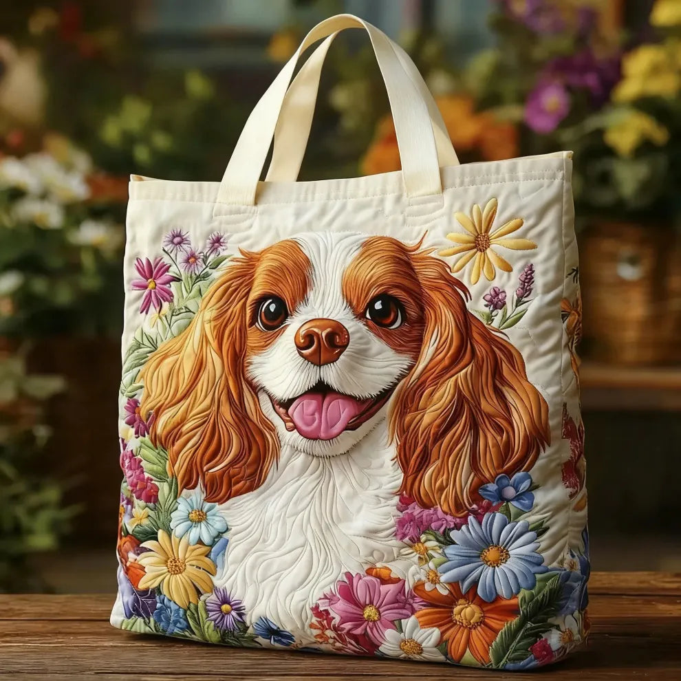 Blossom Pup | Borsa Tote Fatta a Mano e Trapuntata