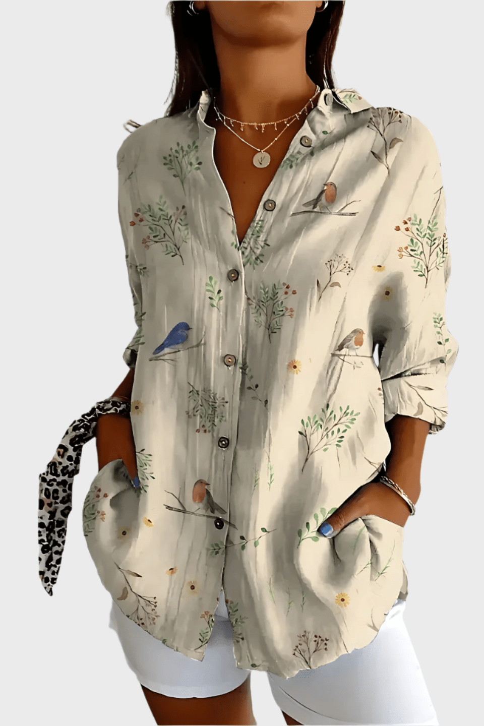 Camicia floreale in cotone