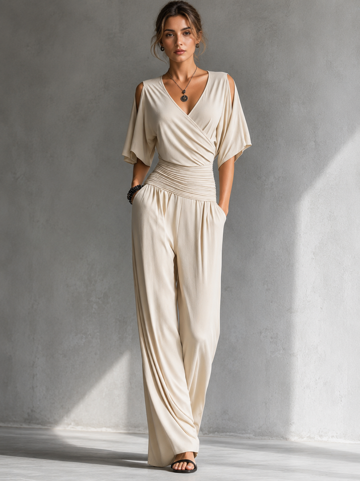 Alia | Combinazione elegante con effetto portafoglio e gambe larghe