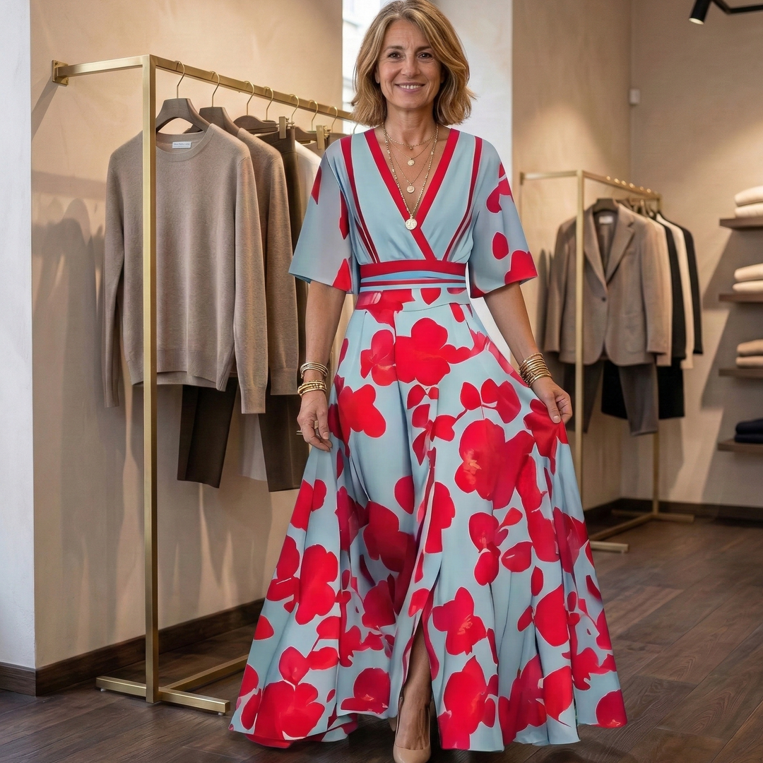 Adele | Abito Maxi Elegante con Scollo Profondo