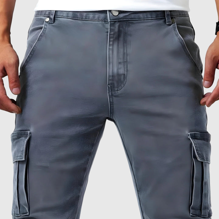 Vasil | Pantaloni Marino Cargo Stretch