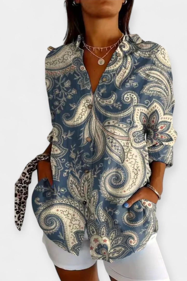 Camicia con bottoni a fantasia floreale