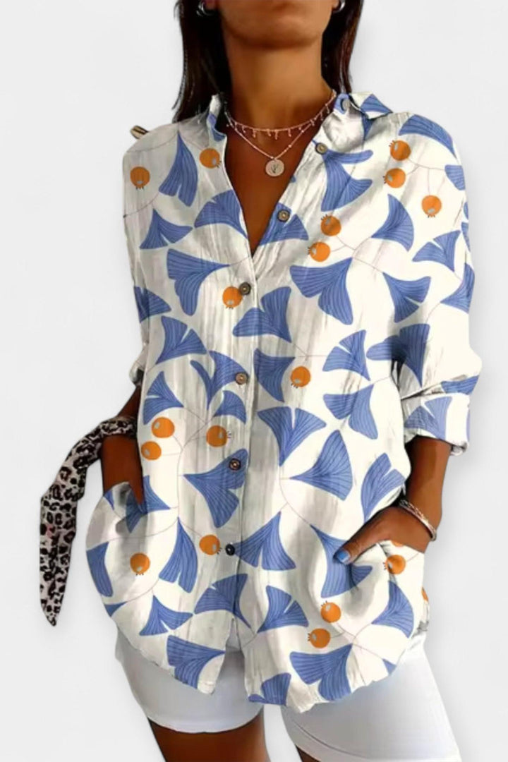 Camicia con bottoni a fantasia floreale