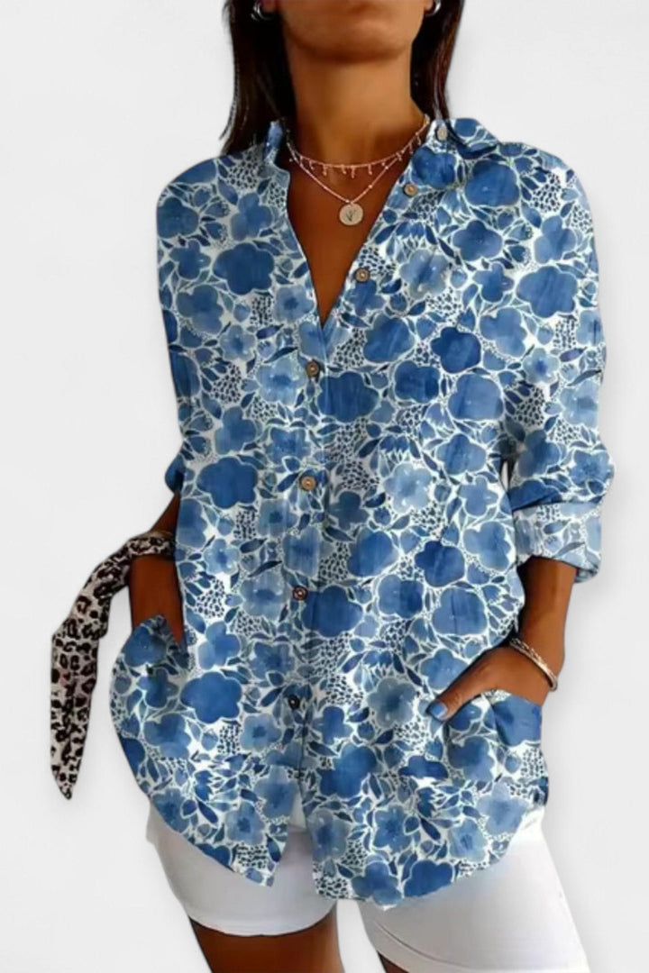 Camicia con bottoni a fantasia floreale