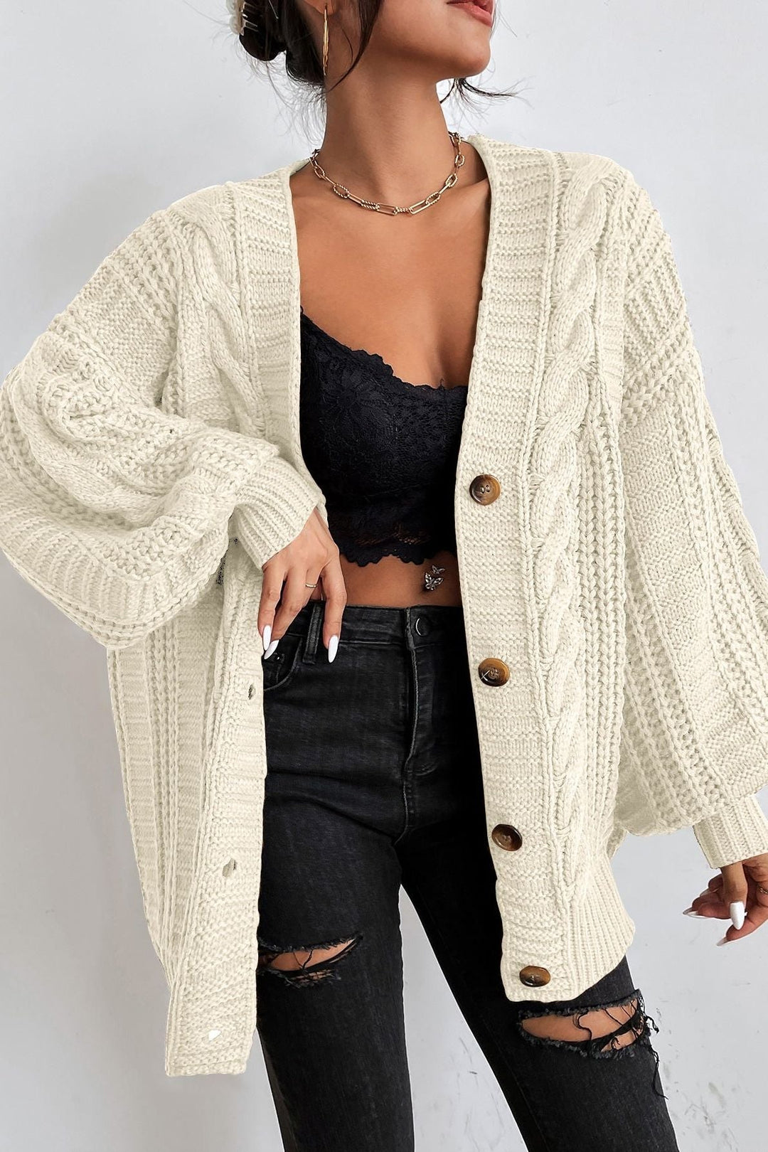 Maglione Oversize In Maglia Lina