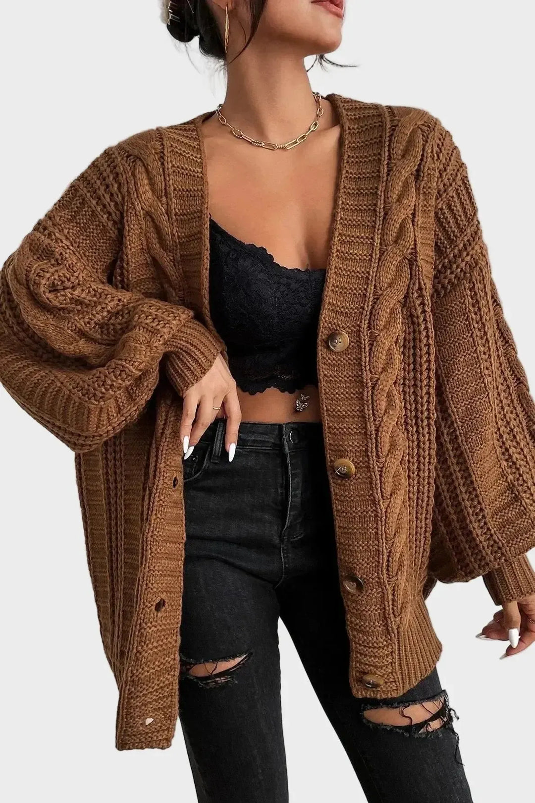 Maglione Oversize In Maglia Lina