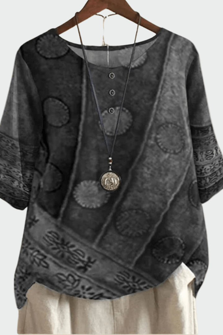 T-shirt morbida con motivo artistico
