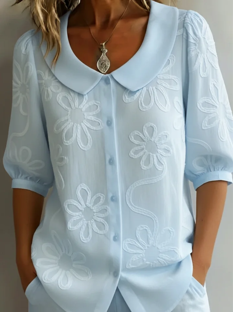 Sara | Blusa con fiori ricamati
