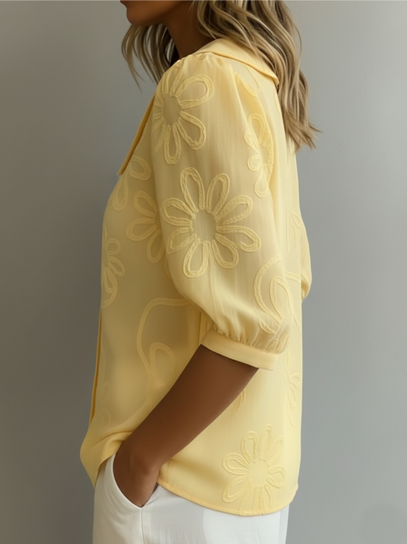 Sara | Blusa con fiori ricamati