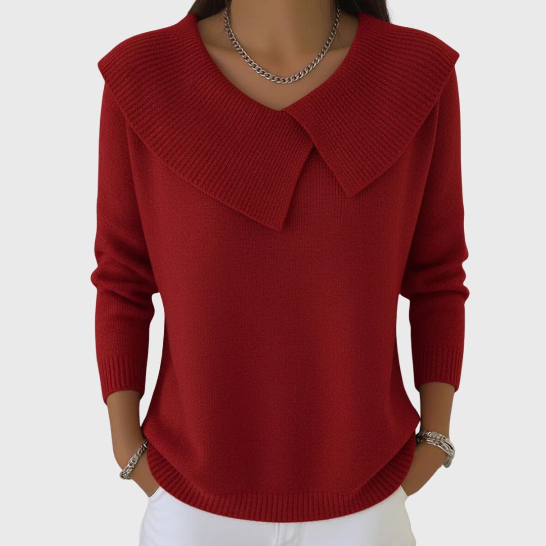 Karolína – Maglione elegante a maglia con colletto distintivo