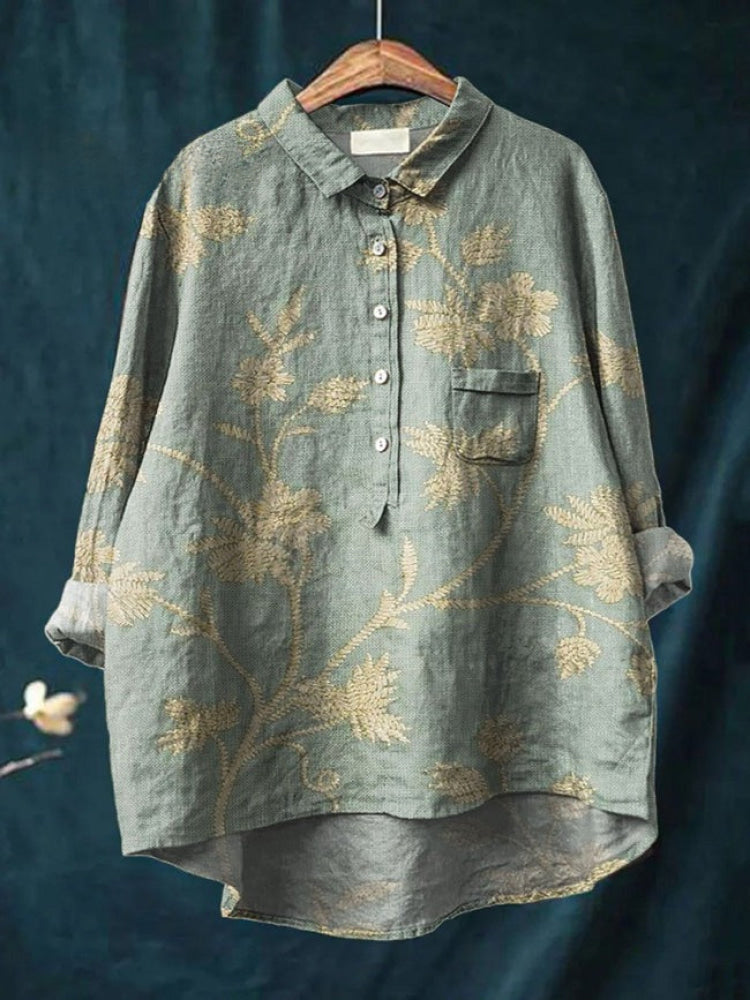 Tiziana – Camicia in lino fantasia