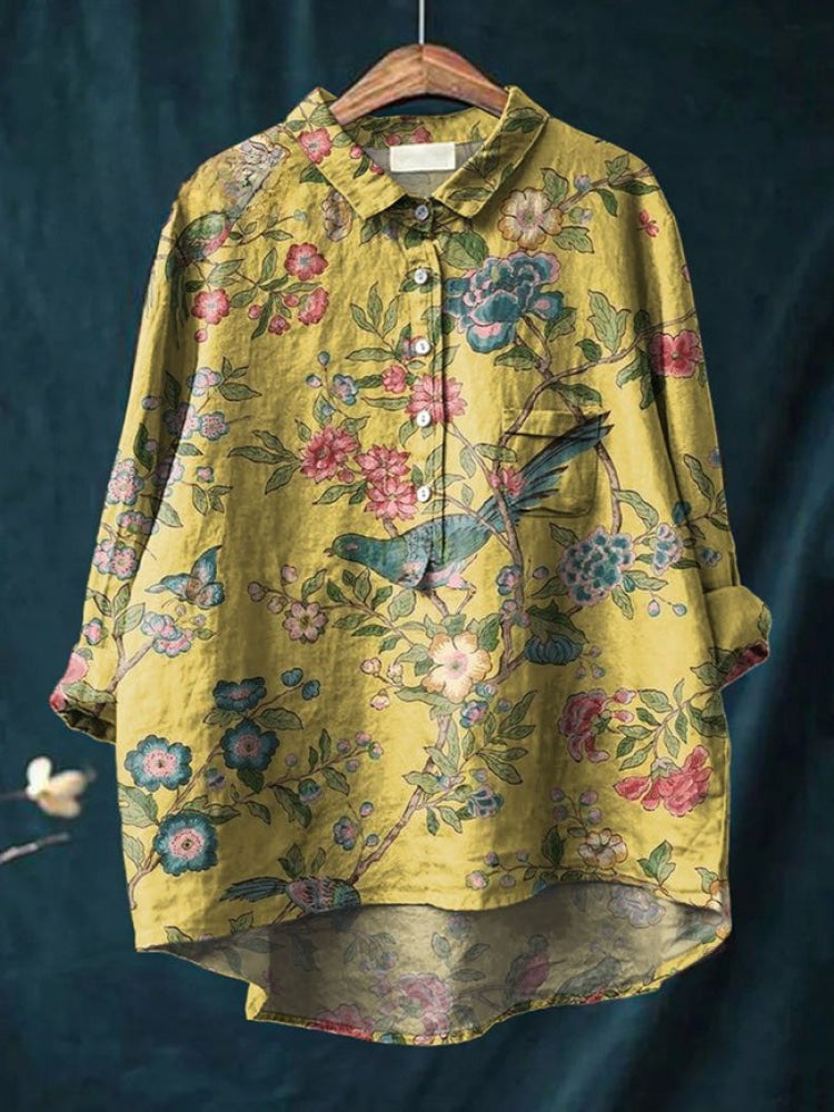 Tiziana – Camicia in lino fantasia