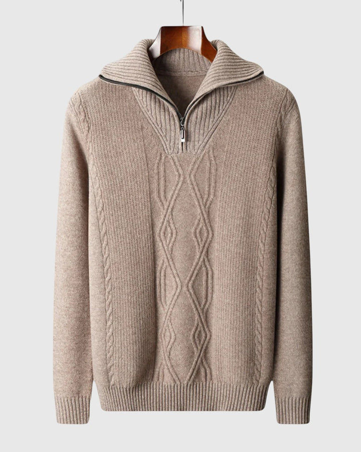 Perla - Maglione con zip Taranto in Lana Merino