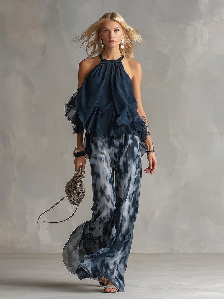 Élise | Completo elegante e leggero con top fluido e pantaloni larghi