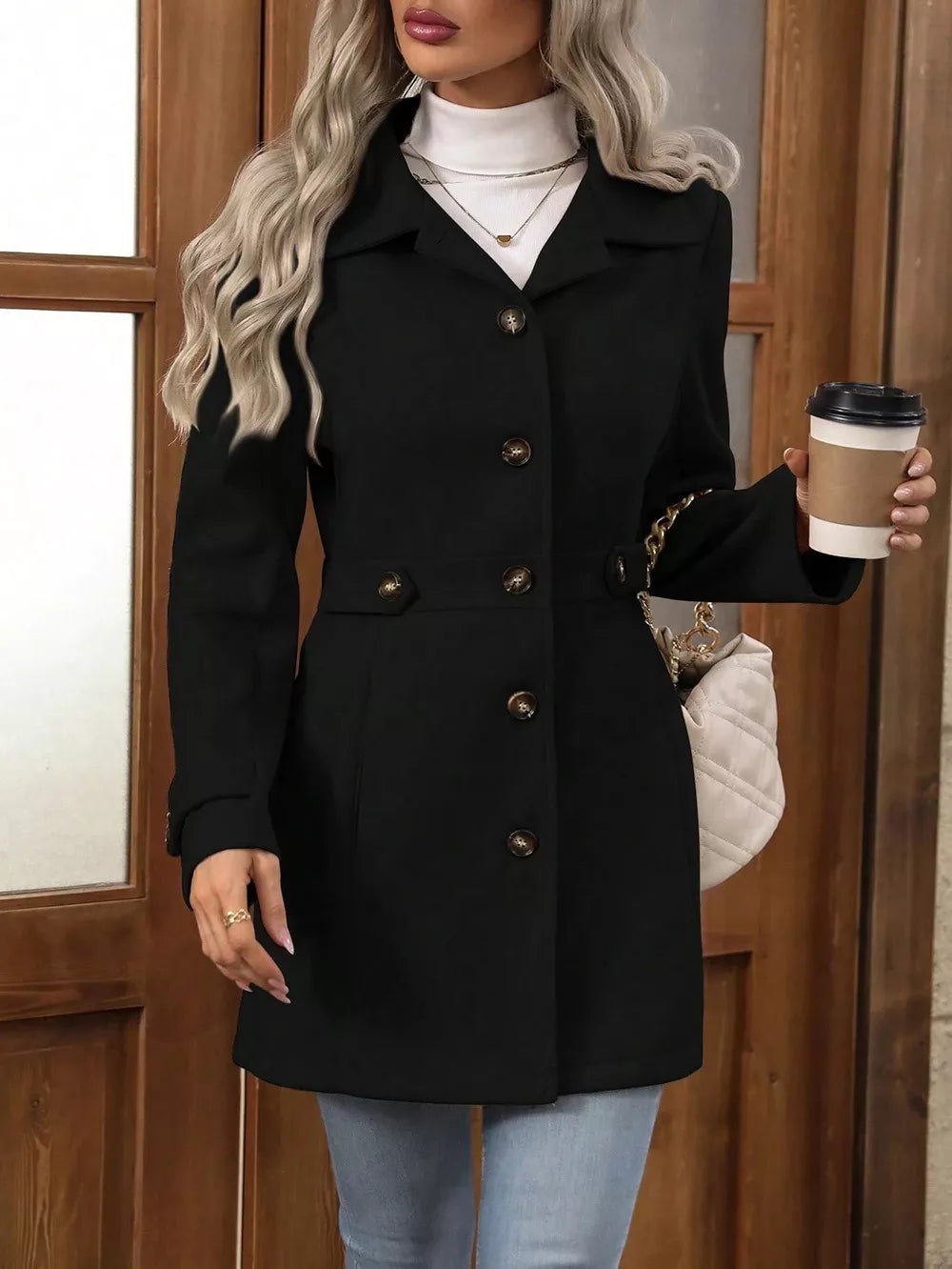 Veronika – Cappotto urbano premium con bottoni